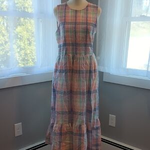 J Crew Multicolor Plaid Sleeveless Dress